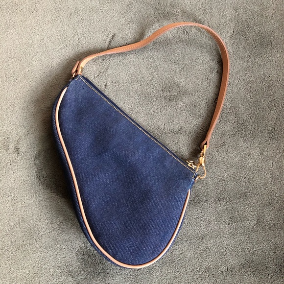 CHRISTIAN DIOR F/W 01 Mini Saddle Bag in Dark Blue Denim - Picture 3 of 10
